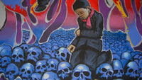 Khmer Rouge pile of skulls